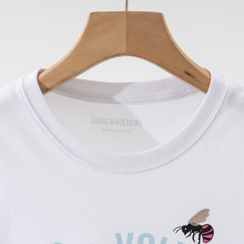 Classic Letter Print Flower Snake Embroidery Women's Short Sleeve T-Shirt-DH-ZV-6 - 图片 4