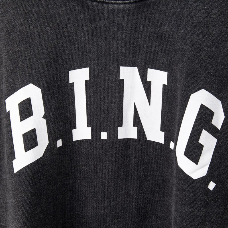 Autumn and Winter BING Printed Washed Color Ripped Loose Women's Sweatshirt-ABS2448BK - 图片 7