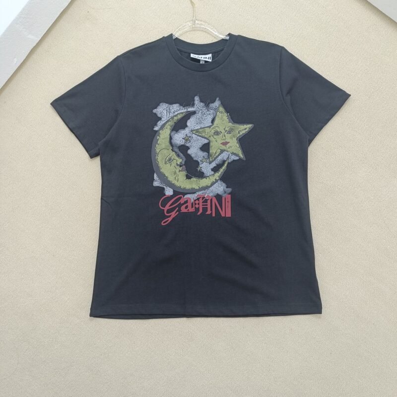 Moonlight Graphic Printed Cotton T-shirt Women Summer O-neck Casual Short Sleeve Tees-GN05 - 图片 4