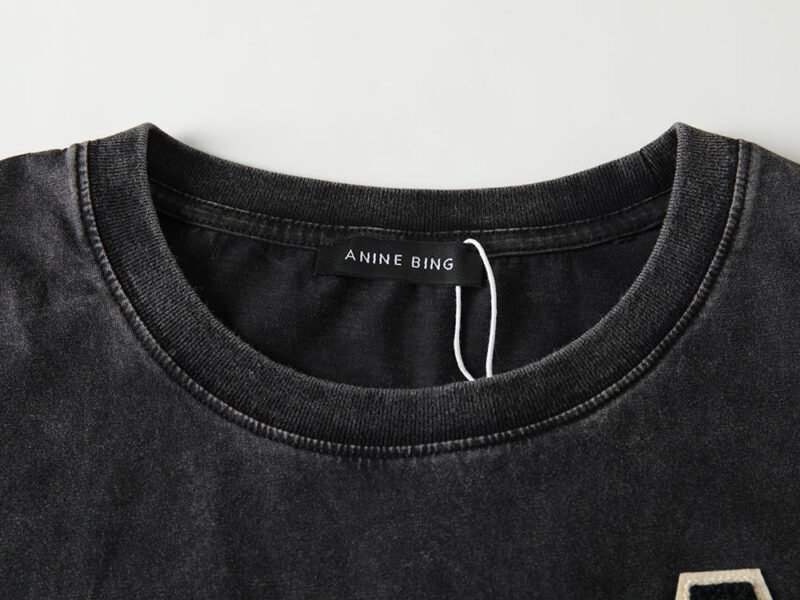 AB Patch Towel Embroidery Old Washed Color Dress T-shirt Women's Dress-ABC09BK - 图片 6