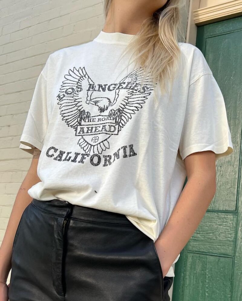 Summer Classic Sand Dot Eagle Print Cotton Round Neck Women's Short-sleeved T-shirt-ABT24WT