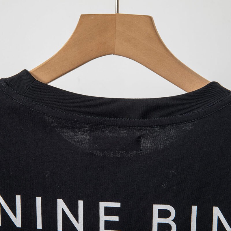 Smiley Face Printed Cotton Crew Neck Black Women's Short Sleeve T-Shirt-ABT02BK - 图片 10