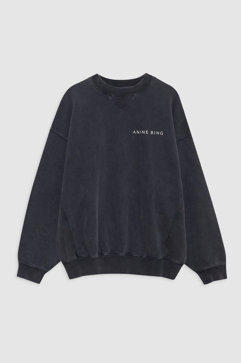 Letter Snake Print Washed Loose Black Women's Sweatshirt-ABS2510BK - 图片 3