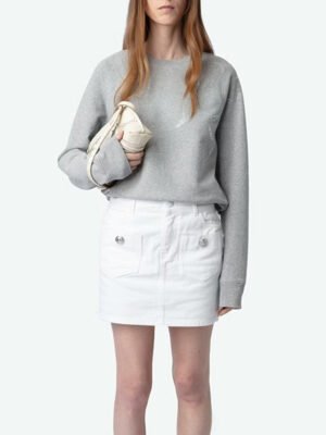 Classic Wings Rhinestone Cotton Women's Crew Neck Sweatshirt-DH-ZV-1