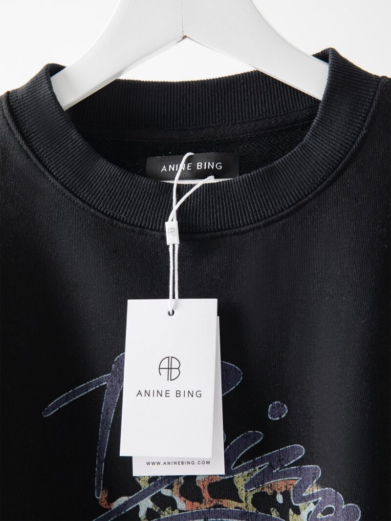Tiger Head White Ink Digital Print Washed and Fried Color Distressed Women's Sweatshirt-ABS2415BK - 图片 8