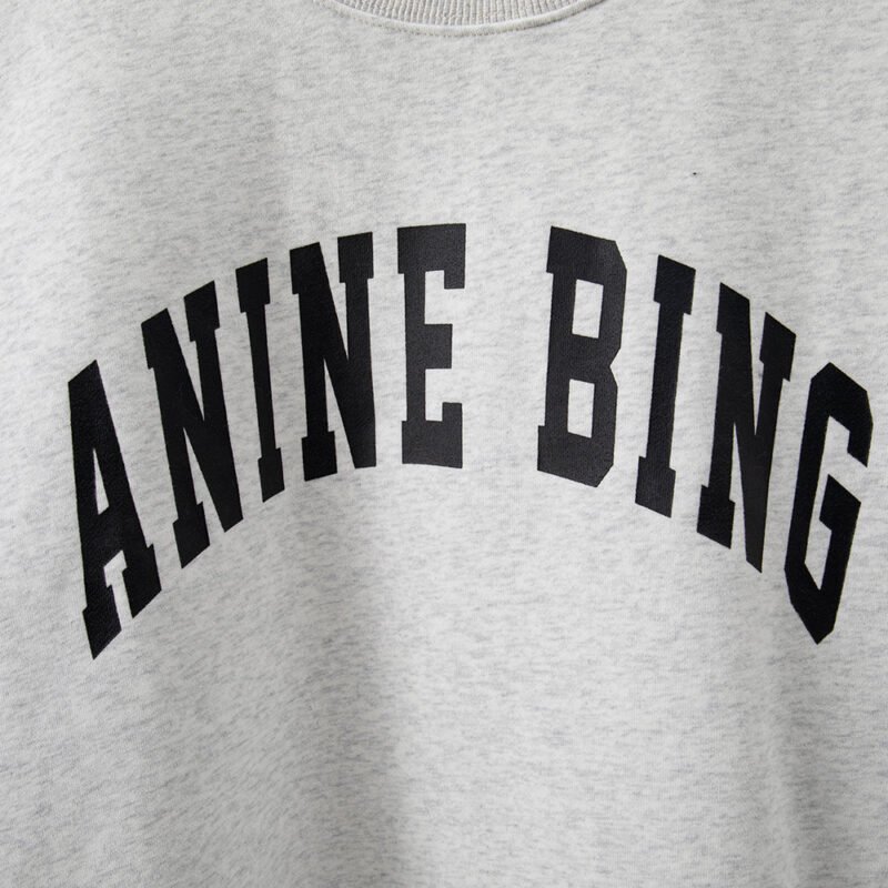 Autumn and Winter Classic Letter Print White and Gray Lining Fleece Round Neck Women's Sweatshirt-ABS2436GY - 图片 7