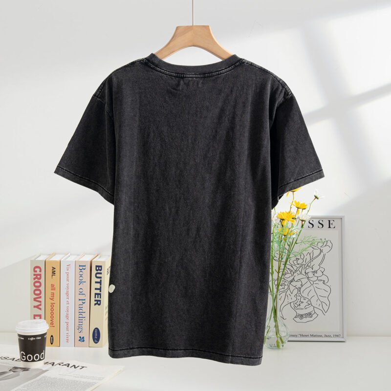 BING Printed Washed Women's Short-sleeved T-shirt-ABT29BK - 图片 3