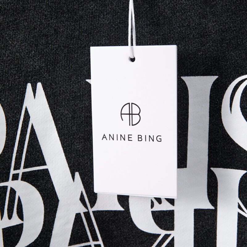 Autumn and Winter Black and Gray Classic Round Neck Letter Printing Fried Color Washing and Distressed Women's Sweatshirt -ABS2432BK - 图片 6
