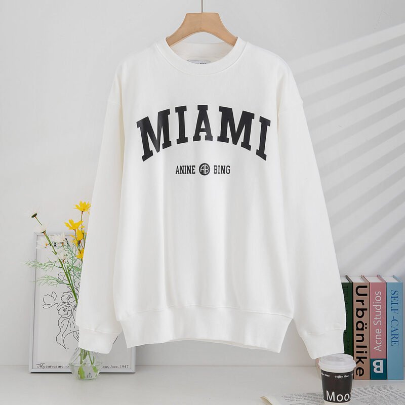 Black Round Neck Cotton Sweatshirt PARIS Print Pullover Tops-ABS2409BK - 图片 35
