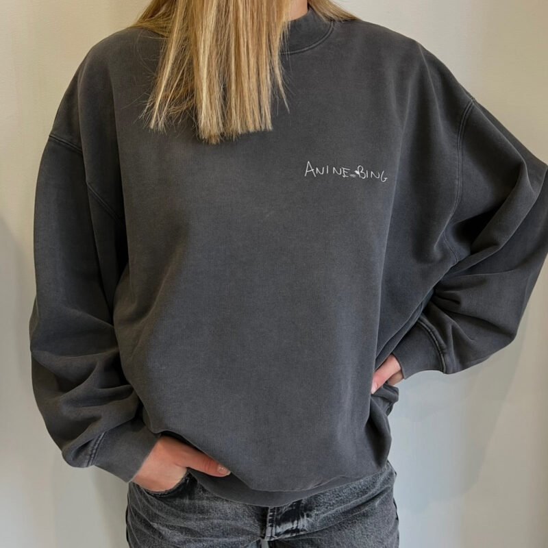 Graffiti Letters Printed Vintage Black Women's Sweatshirt-SPF-223 - 图片 2