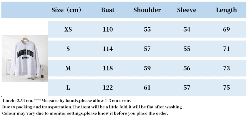 Letter Embroidery Loose Red Cotton Fleece Women's Sweatshirt Long Sleeve Round Neck Pullover-ABS2414RED - 图片 23