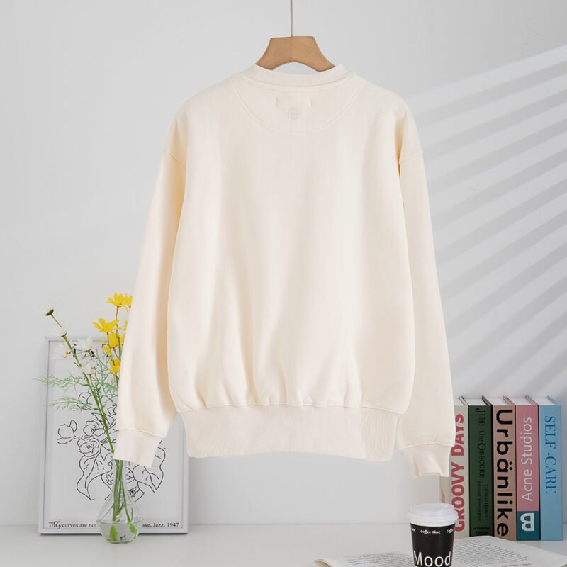 Letter Embroidery Cotton Crew Neck Sweatshirt -ABS2470AP - 图片 9