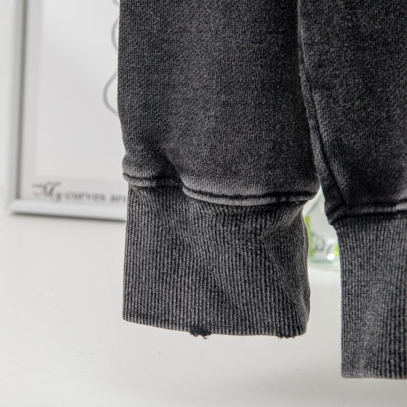 Autumn and Winter BING Printed Washed Color Ripped Loose Women's Sweatshirt-ABS2448BK - 图片 9