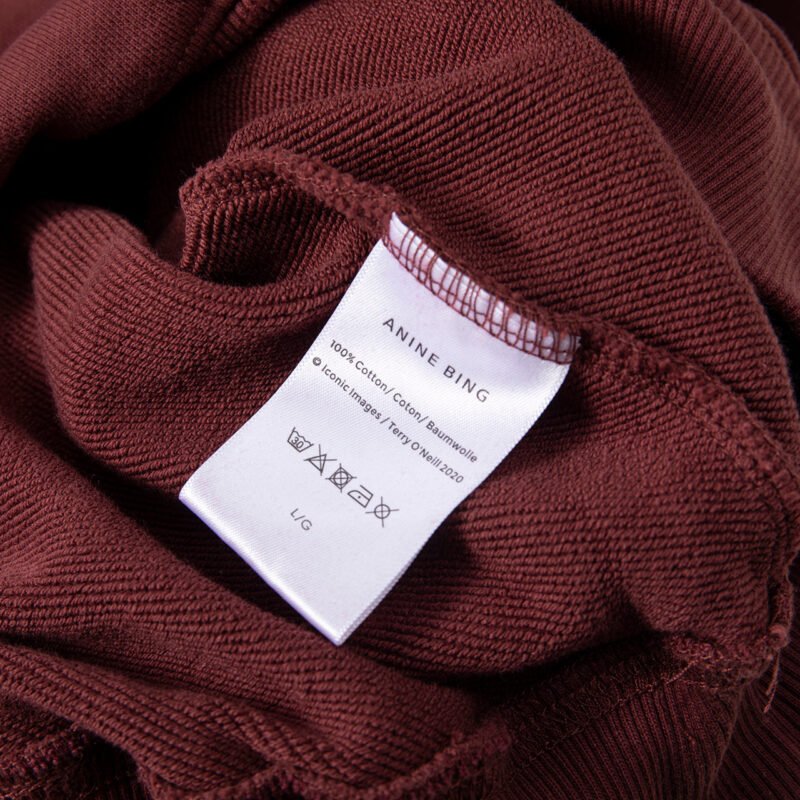 Burgundy Classic Logo Print Trouser Legs Split Elastic Waist Cotton Sweatpants Trousers for Women-ABP07RED - 图片 16