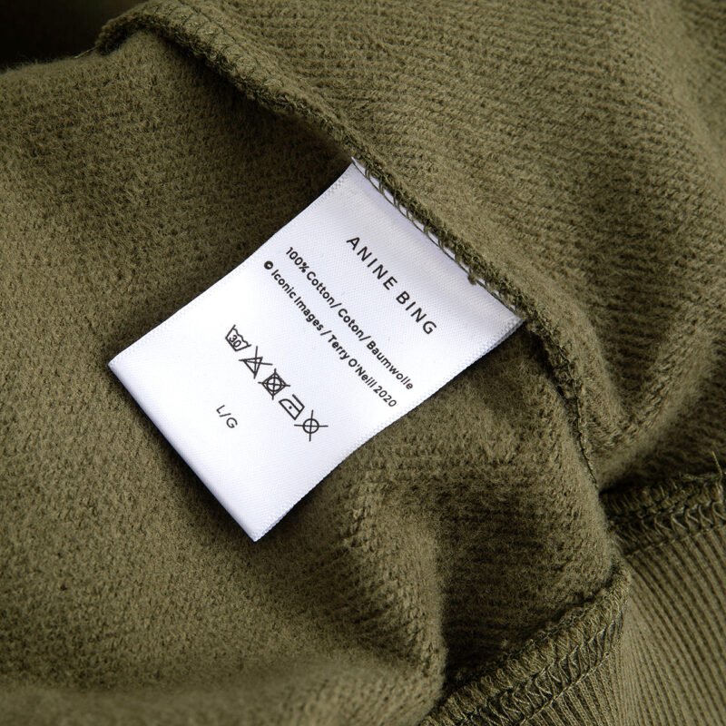 Army Green Letter Print Loose Fleece Women's Sweatshirt-ABS2457GN - 图片 9