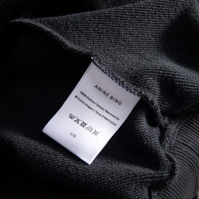 Shield Angel Wings Back English Letters Frosted Print Round Neck Sweatshirt-ABS2446BK - 图片 9