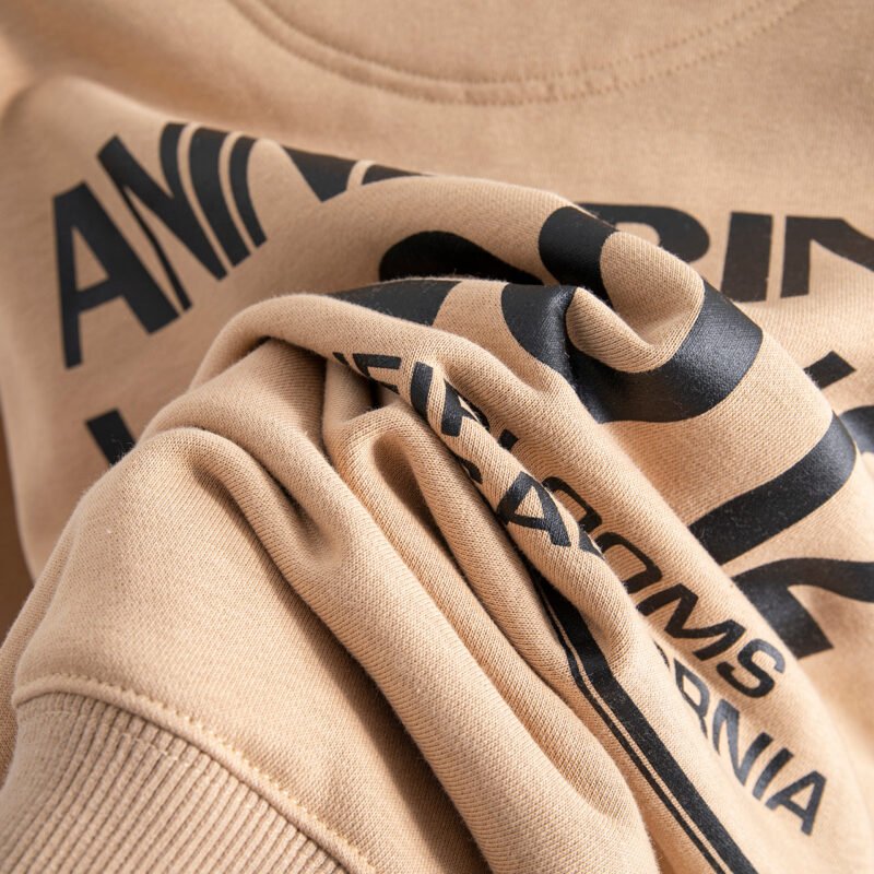 Brown Letter Printed Fleece Round Neck Women's Loose Plush Sweatshirt-ABS2455MT - 图片 10