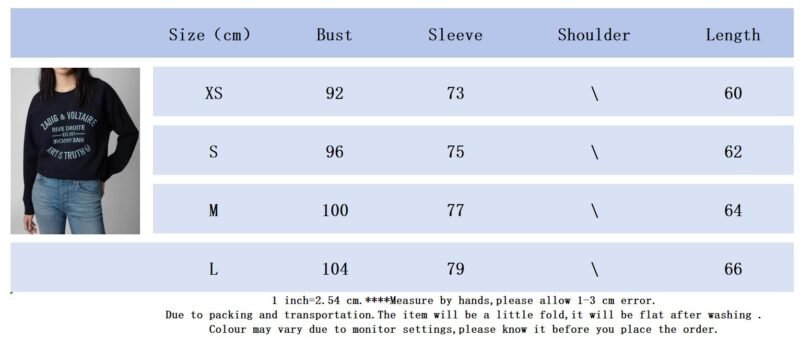 Classic Letter Embroidery Cotton Women's Pullover Sweatshirt-DH-ZV-4 - 图片 12