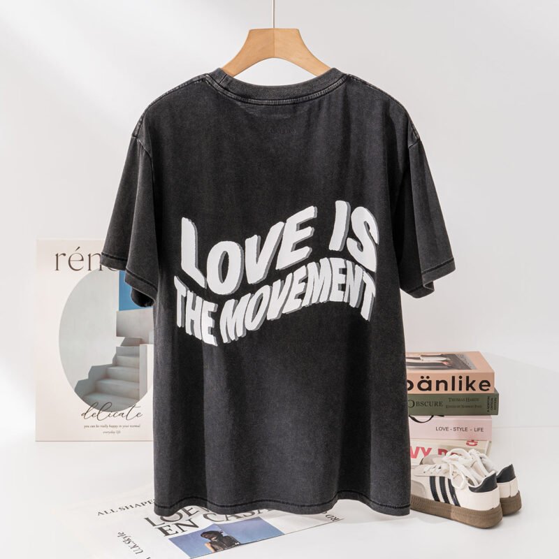 Deformed Letter Printed Short Sleeve T-shirt Women Tops-ABC19BK - 图片 4