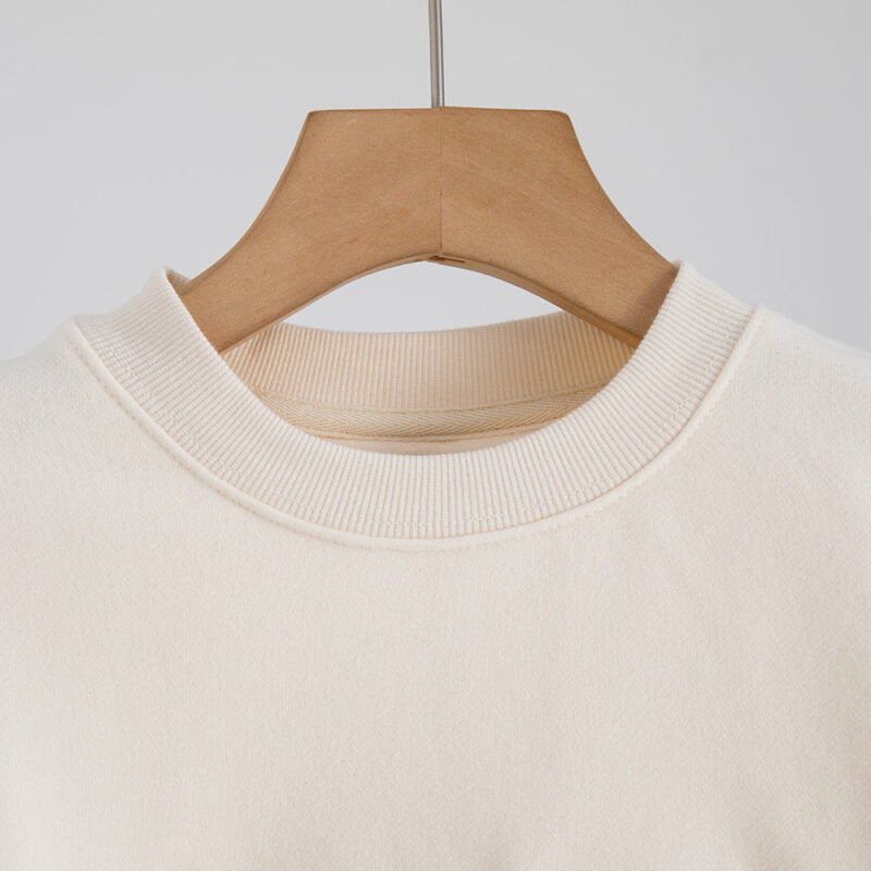 Letter Embroidery Cotton Crew Neck Sweatshirt -ABS2470AP - 图片 3