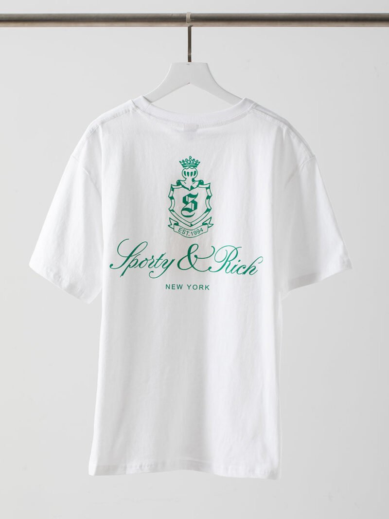 Logo Letter Print White Cotton Women's Short Sleeve T-shirt-GN44 - 图片 8