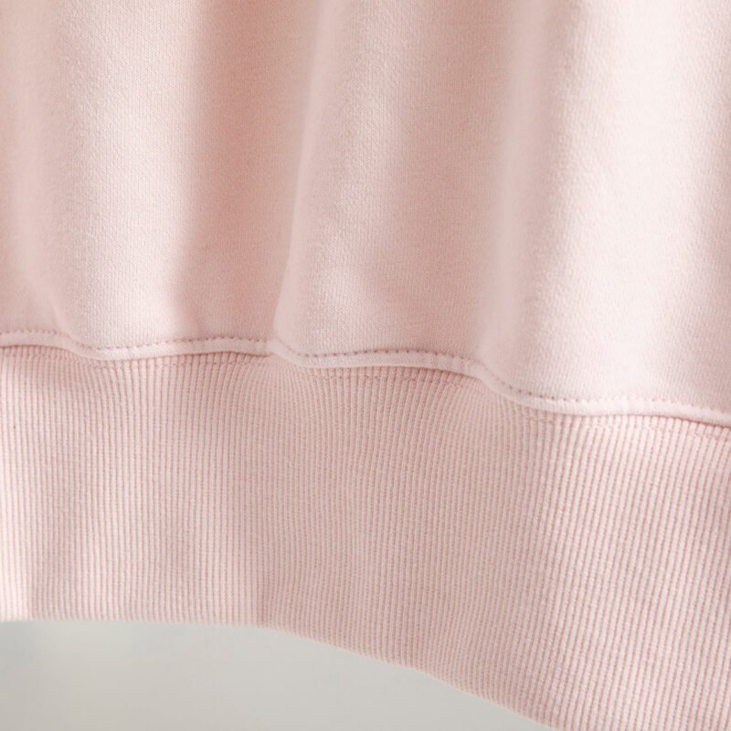 Pink Letter Printed Fleece Round Neck Women's Loose Plush Sweatshirt-ABS2455PK - 图片 8