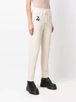 Letter Printed Elastic Waist Straight Sports Women's Sweatpants-DH-ZV-129