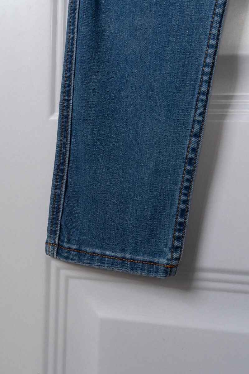 Mid-rise Washed Blue Stretch Women's Jeans Trousers-ABP3018BL - 图片 7