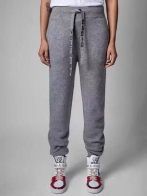 Cashmere Straight Elastic Waist Casual Pants Sweater Pants-DH-ZV-121