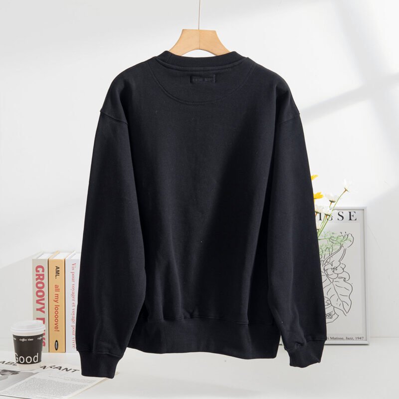 Classic Tiger Head Hand-cranked Embroidery Lining Fleece Round Neck Sweatshirt-ABS2435BK - 图片 11