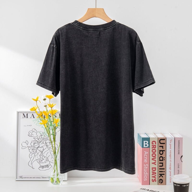 Eagle Letter Print Distressed Fried Snowflake Women's Short-sleeved T-shirt-ABT40BK - 图片 3