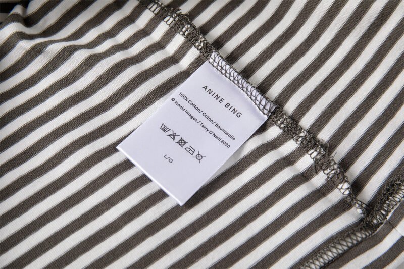 Autumn Light Green Striped Logo Embroidery Women's Loose Long-sleeved T-shirt-ABC12GNstrip - 图片 11