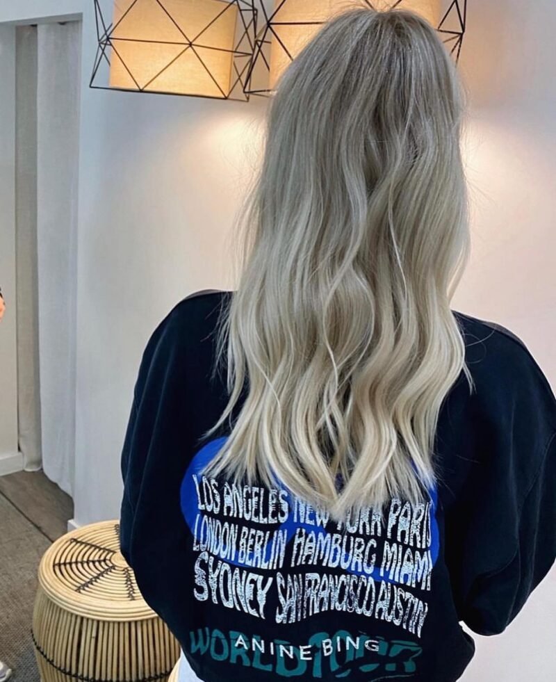 Blue Snake Letter Print Washed Snowflake Color Round Neck Sweater Women's Pullover-ABS2443BK - 图片 2