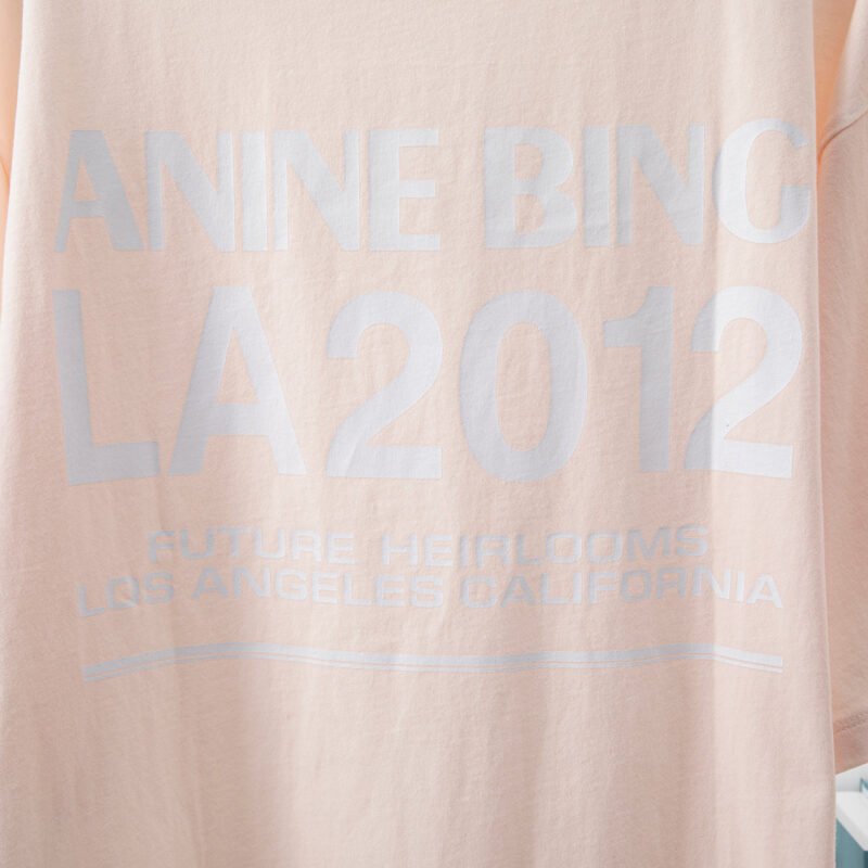 Classic Letter Print Pink Round Neck Women's Loose Short Sleeve T-Shirt-ABT42PK - 图片 11