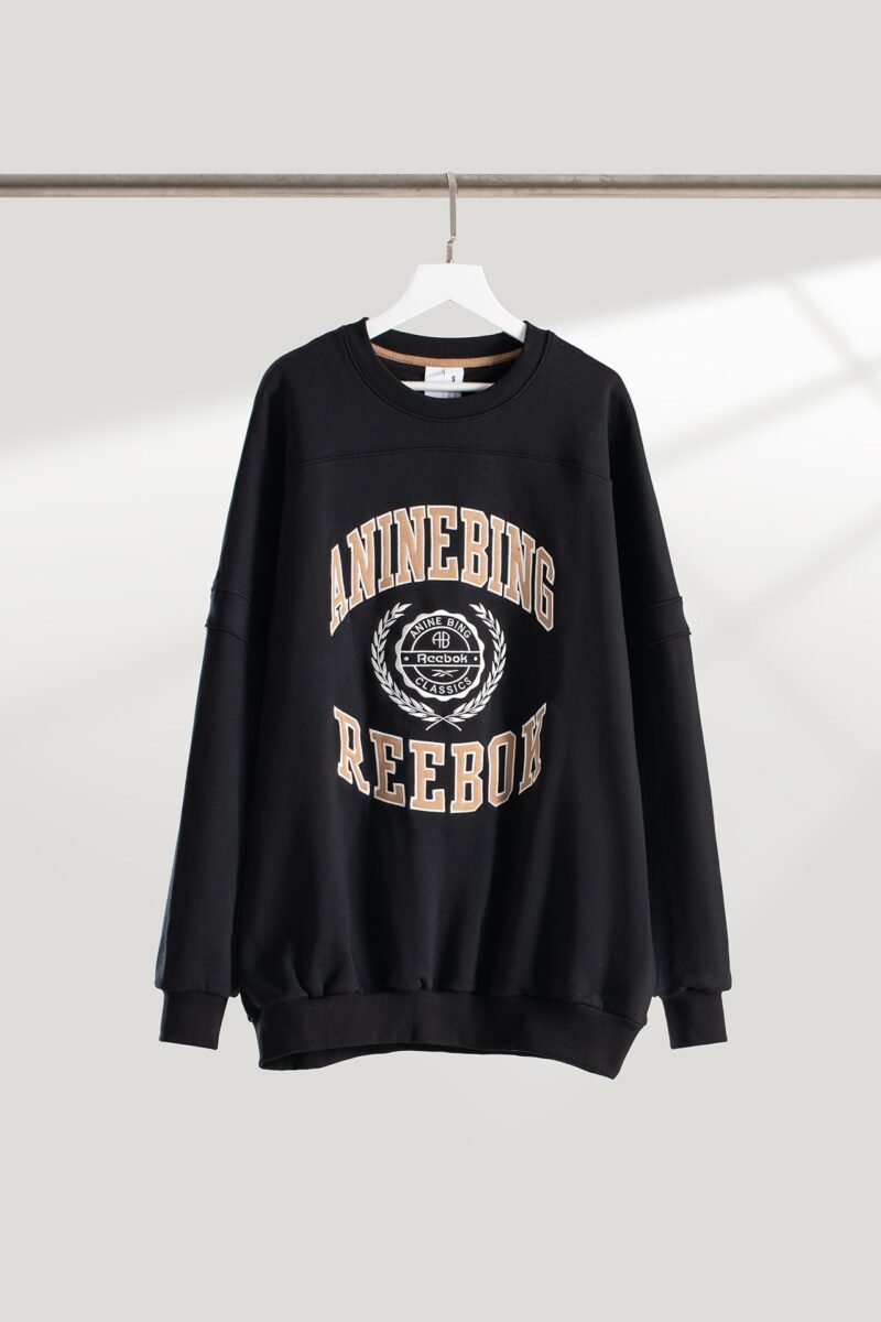 Contrast Color Front Letter Patch Embroidery Round Neck Mid-length Plush Women's Sweatshirt-ABD2488MC - 图片 16