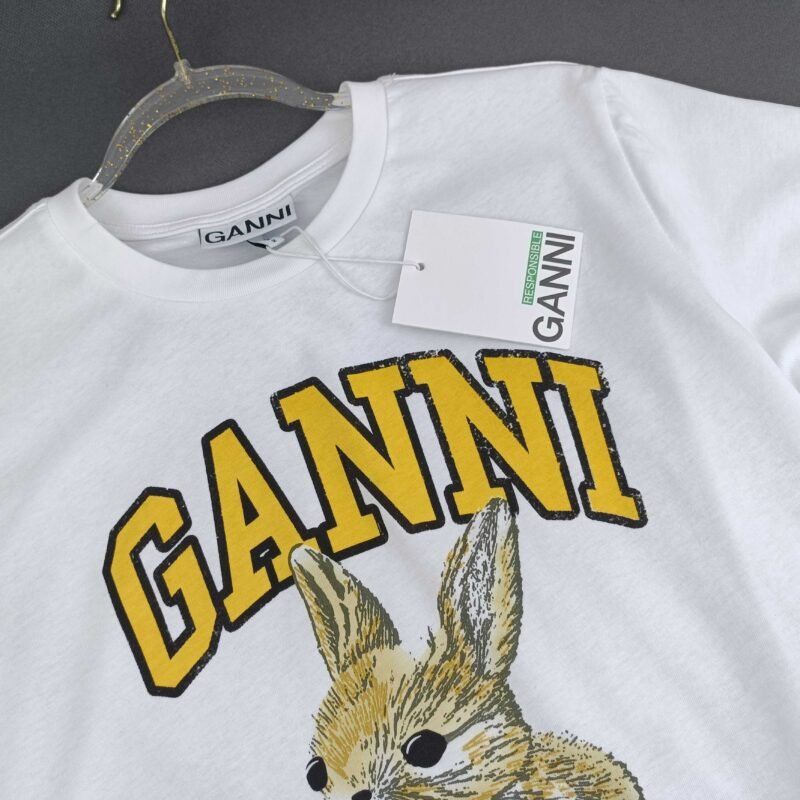 Animal Printed Letter White T-shirt Women Classic O-neck Cotton Short Sleeve Tops Tees-GN03 - 图片 8