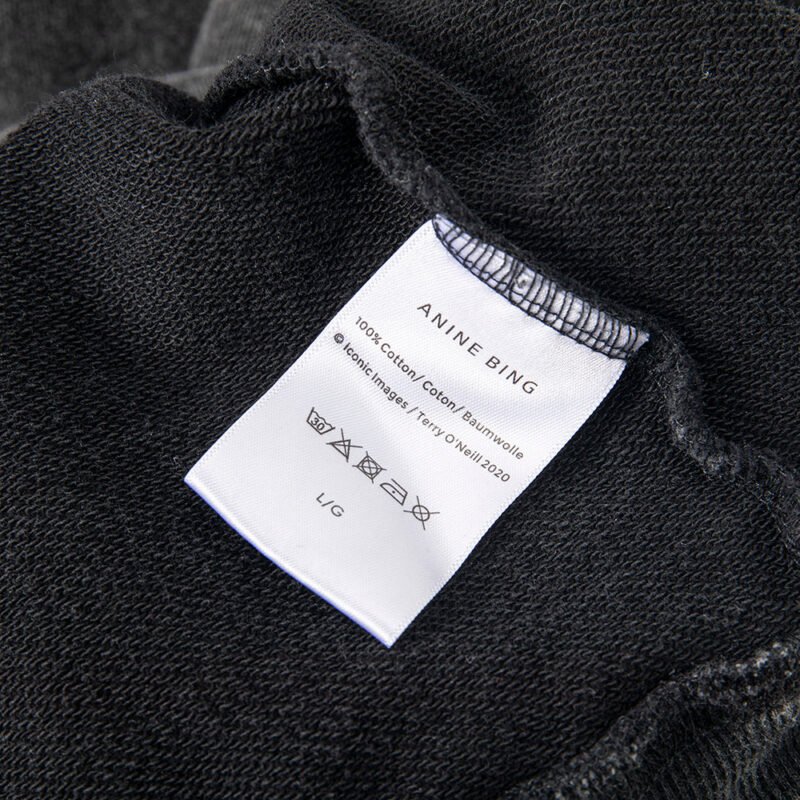 Autumn and Winter Black and Gray Classic Letter Printing Fried Color Washed Fried Snowflake Loose Women's Sweatshirt-ABS2410 - 图片 8