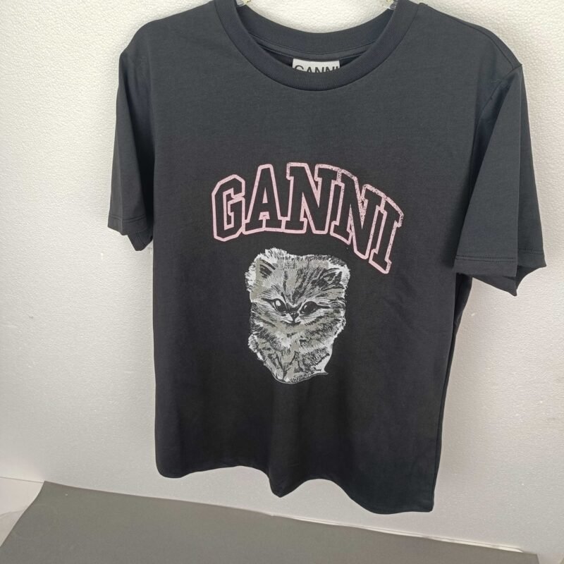 Animal Printed Letter White T-shirt Women Classic O-neck Cotton Short Sleeve Tops Tees-GN03 - 图片 18