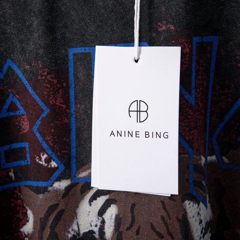 Black Tiger Head Print Distressed Washed Snowflake Short-sleeved T-shirt for Women-ABT04Bk - 图片 8