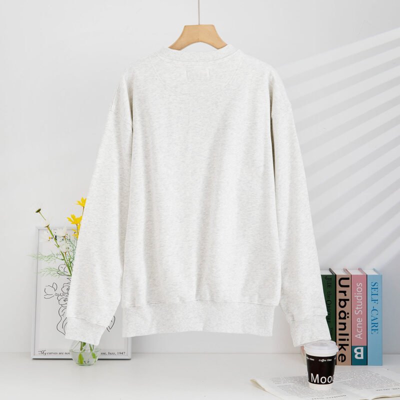 Letter Print Snake Butterfly Bee Fleece Women's Sweatshirt-ABS2458GY - 图片 3