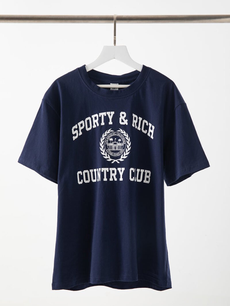 Classic Letter Print Cotton O Neck Short Sleeve T-shirt Women-GN43 - 图片 13