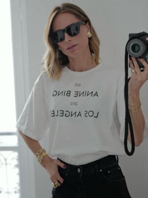 2025 Summer Short-sleeved T-shirt White Women's Top-SPF-238