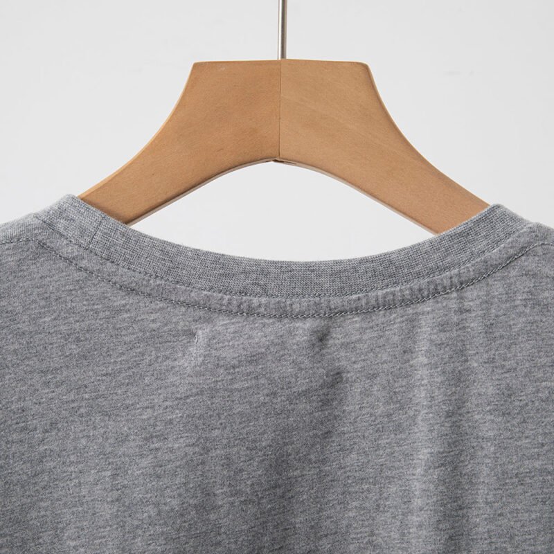 Grey New York Letter Print Sleeve Logo Embroidery Cotton Women's Short-sleeved T-shirt-ABT08GY - 图片 6