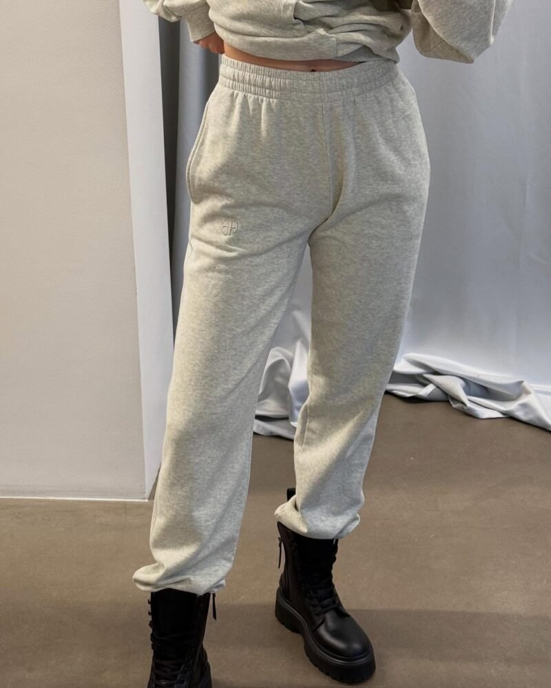 Zippered Hooded Ribbed Top, Low-waisted Flared Pants Two-piece Suit for Women - 图片 3