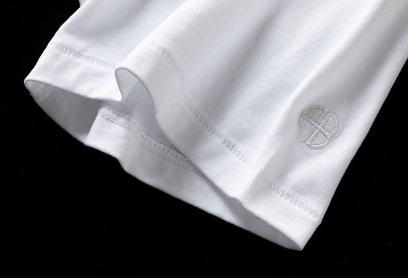 White Classic Logo Printed Cotton Women's Round Neck Short-sleeved T-shirt-ABT05WT - 图片 6