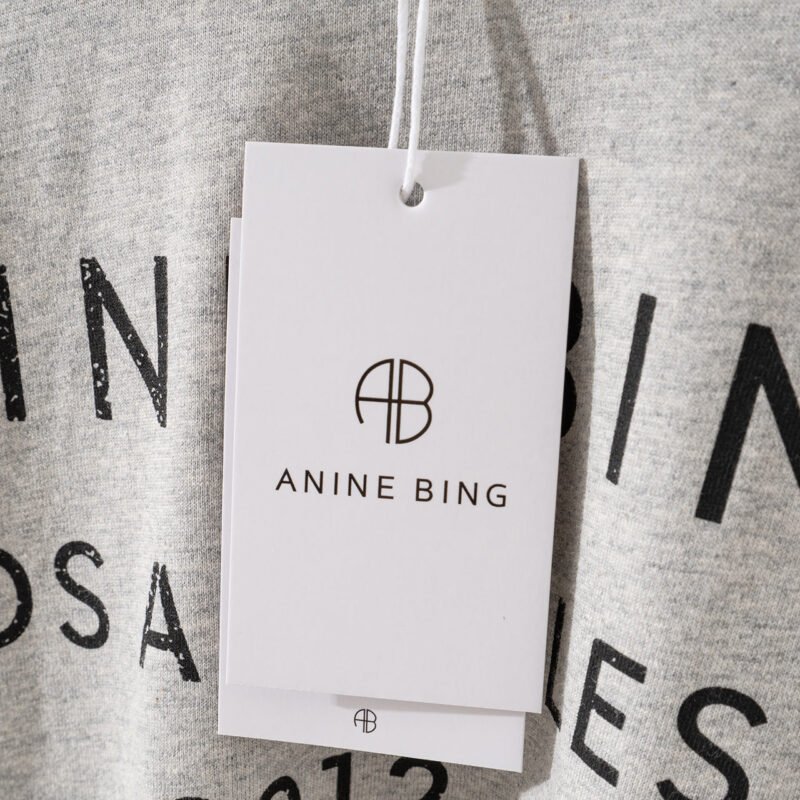 Letter Printed Grey Cotton Women's Round Neck Short Sleeve T-Shirt-ABS2498GY - 图片 9