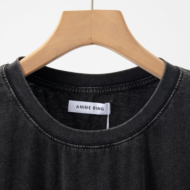 Eagle Print Washed Women's Black Short Sleeve T-Shirt-ABT07BK - 图片 4