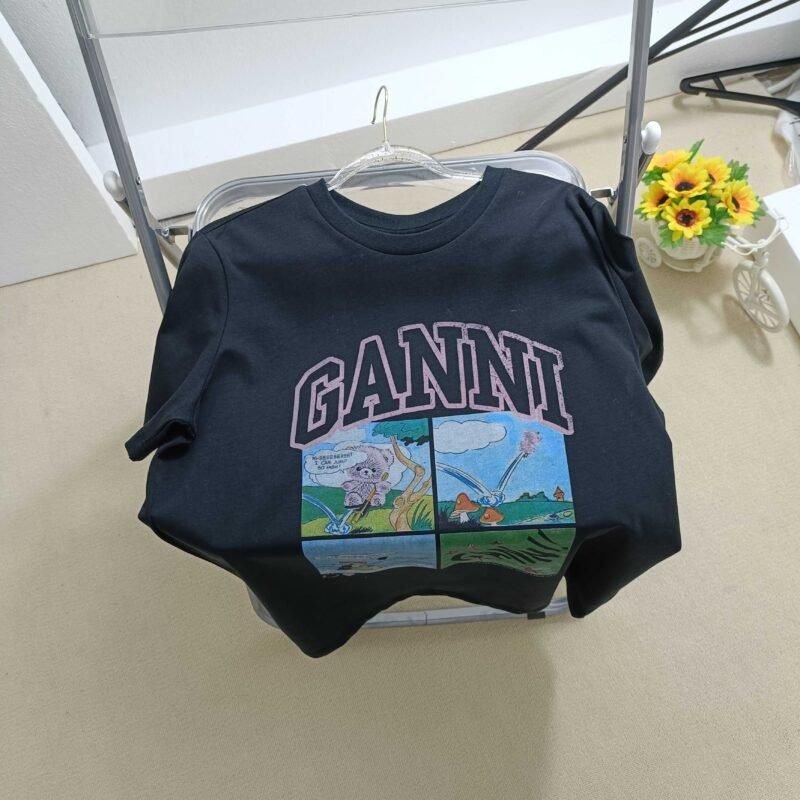 Photos Printed Graphic Black T-shirt O-neck Streetwear Fashion Short Sleeve Women's Tees-GN06 - 图片 6