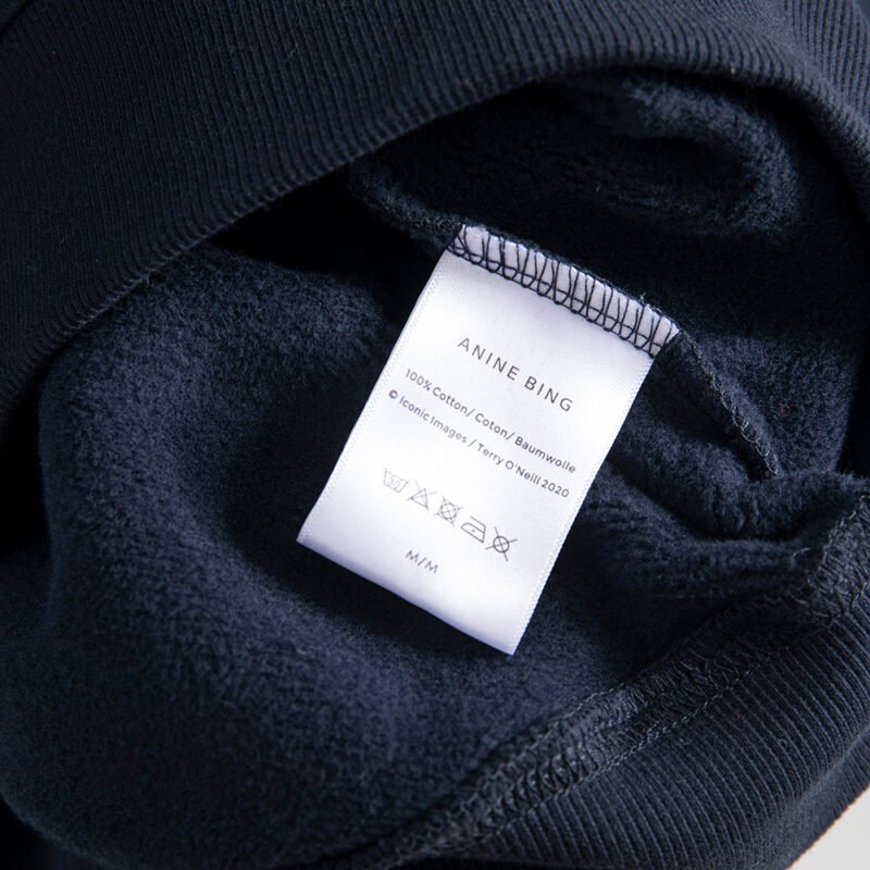 Letter Embroidery Loose Navy Blue Cotton Fleece Women's Sweatshirt Long Sleeve Round Neck Pullover-ABS2407DBL - 图片 34