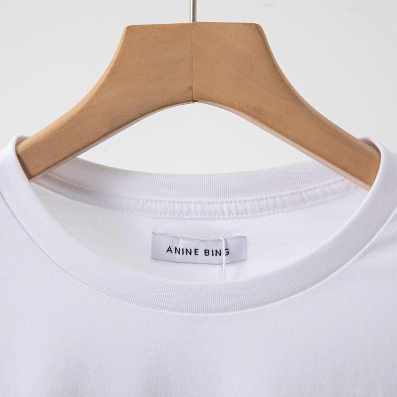 Paris Letter Print Sleeve Logo Embroidery Cotton Women's Short-sleeved T-shirt-ABT08WT - 图片 5
